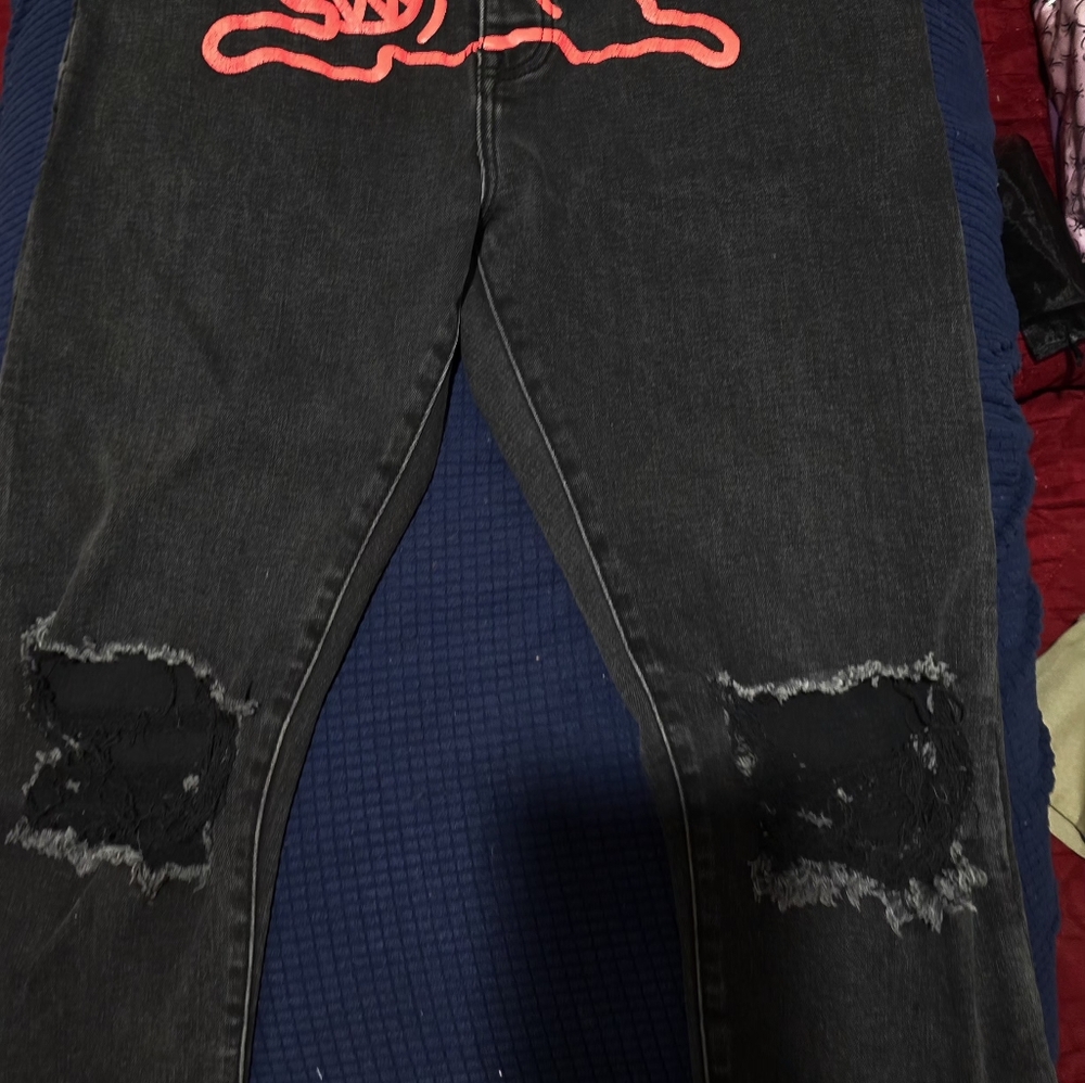Ice cream Stress Black Running Dog Jeans - Picture 3 of 11